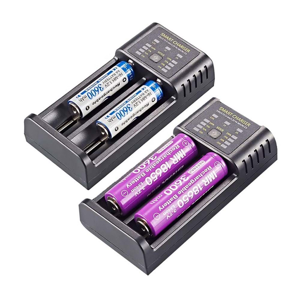 Greentech Akıllı Pil Şarj Cihazı Lityum Iyon + Ni Mh + Ni Cd Piller / GT-BC06