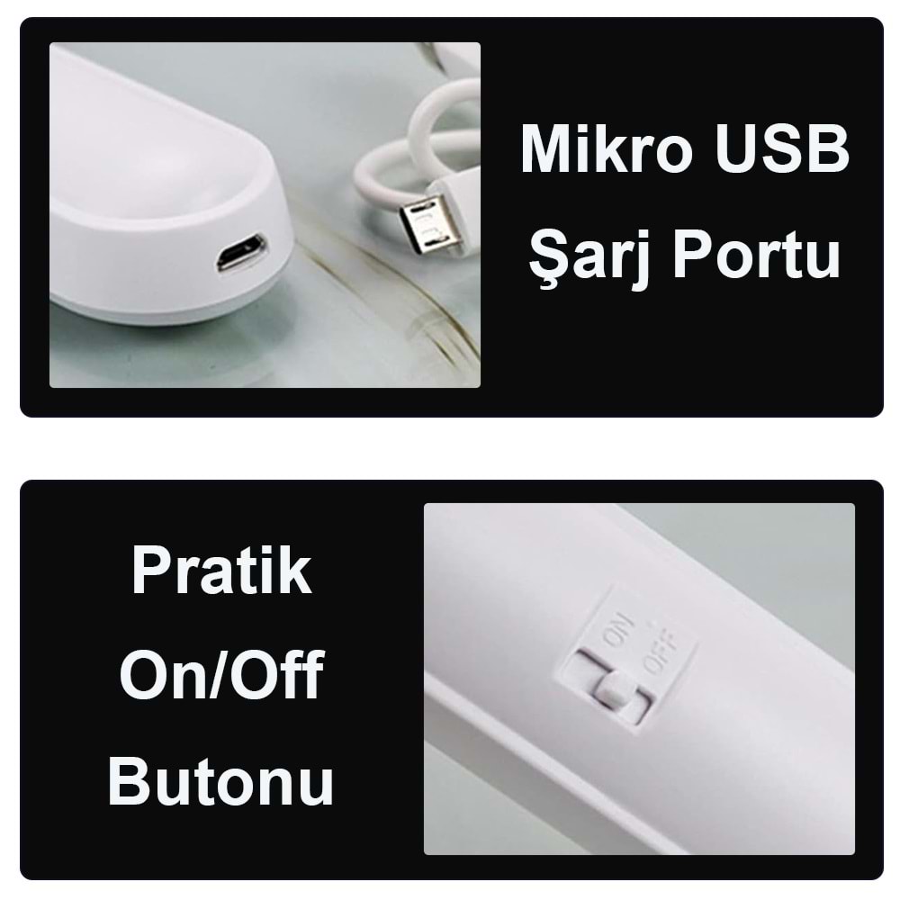 Greentech Usb Şarjlı 3 Renk Işıklı Led Aydınlatma / GT-CL03-3 Adet