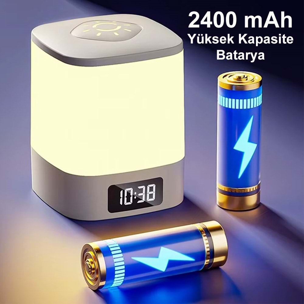 Greentech Şarjlı Saatli Masa ve Gece Lambası / GT-CL10