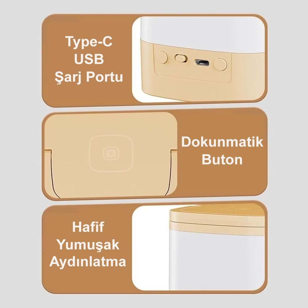 Greentech Şarjlı Saatli Masa ve Gece Lambası / GT-CL10