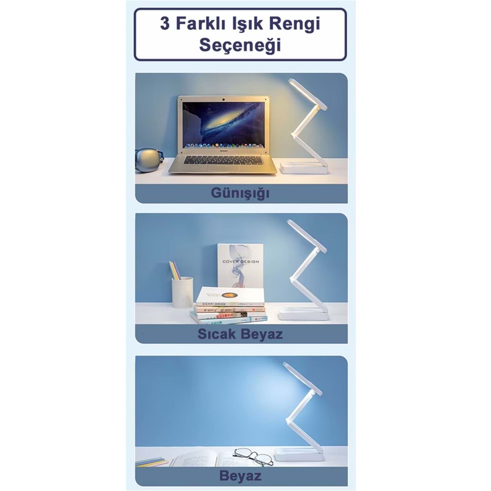 Greentech Masaüstü Şarjlı Katlanabilir Portatif LED Aydınlatma / GT-CL11P
