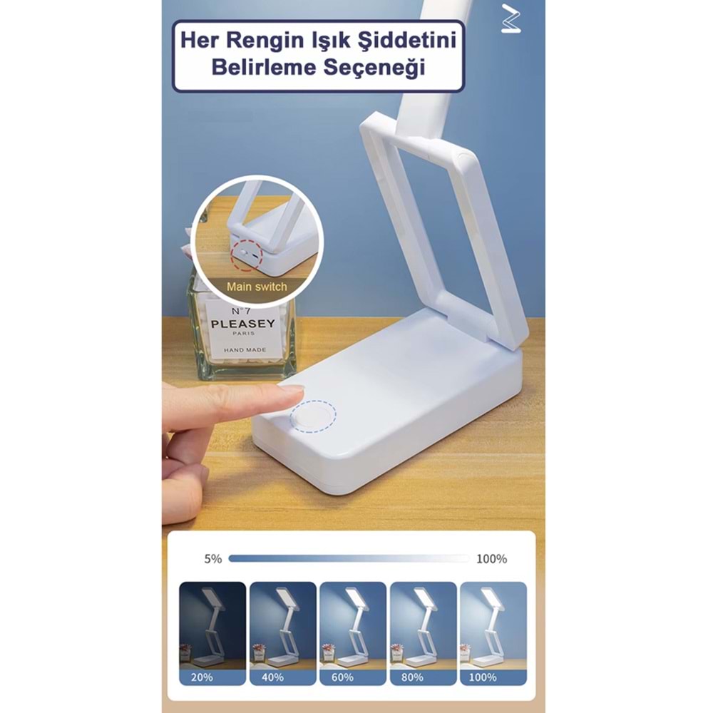 Greentech Masaüstü Şarjlı Katlanabilir Portatif LED Aydınlatma / GT-CL11P