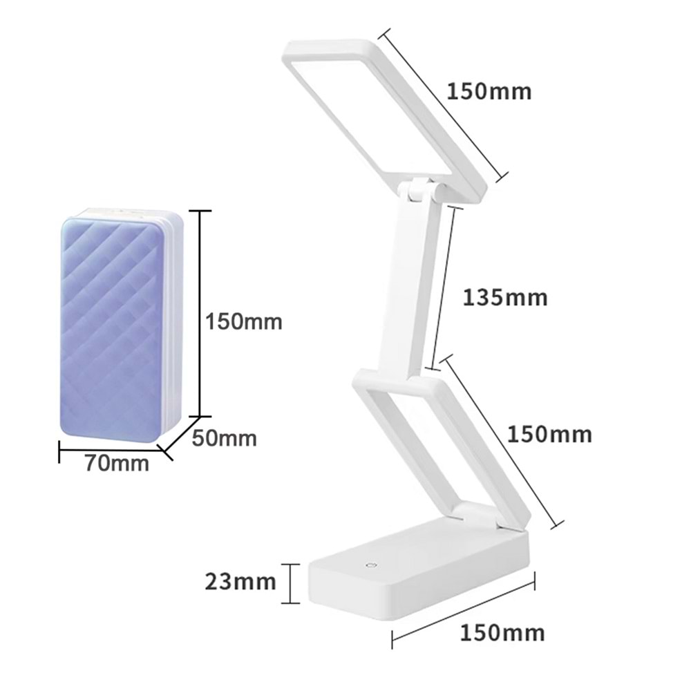 Greentech Masaüstü Şarjlı Katlanabilir Portatif LED Aydınlatma / GT-CL11P