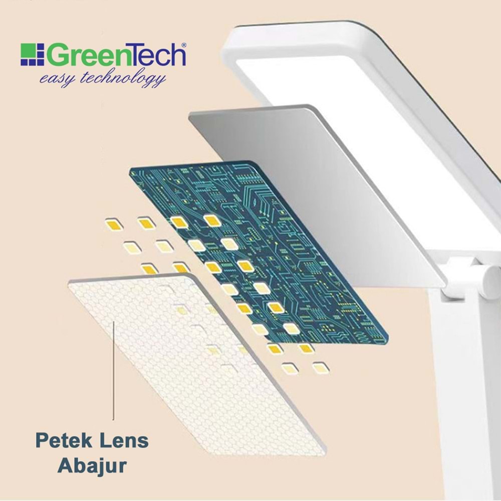 Greentech Masaüstü Şarjlı Katlanabilir Portatif LED Aydınlatma / GT-CL11P
