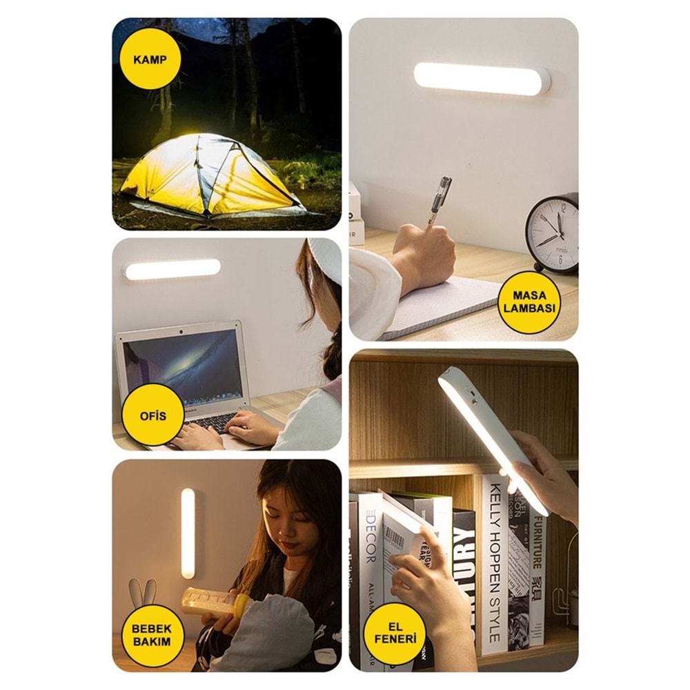 Greentech Şarjlı 3 Renk Portatif LED Aydınlatma / GT-CL12