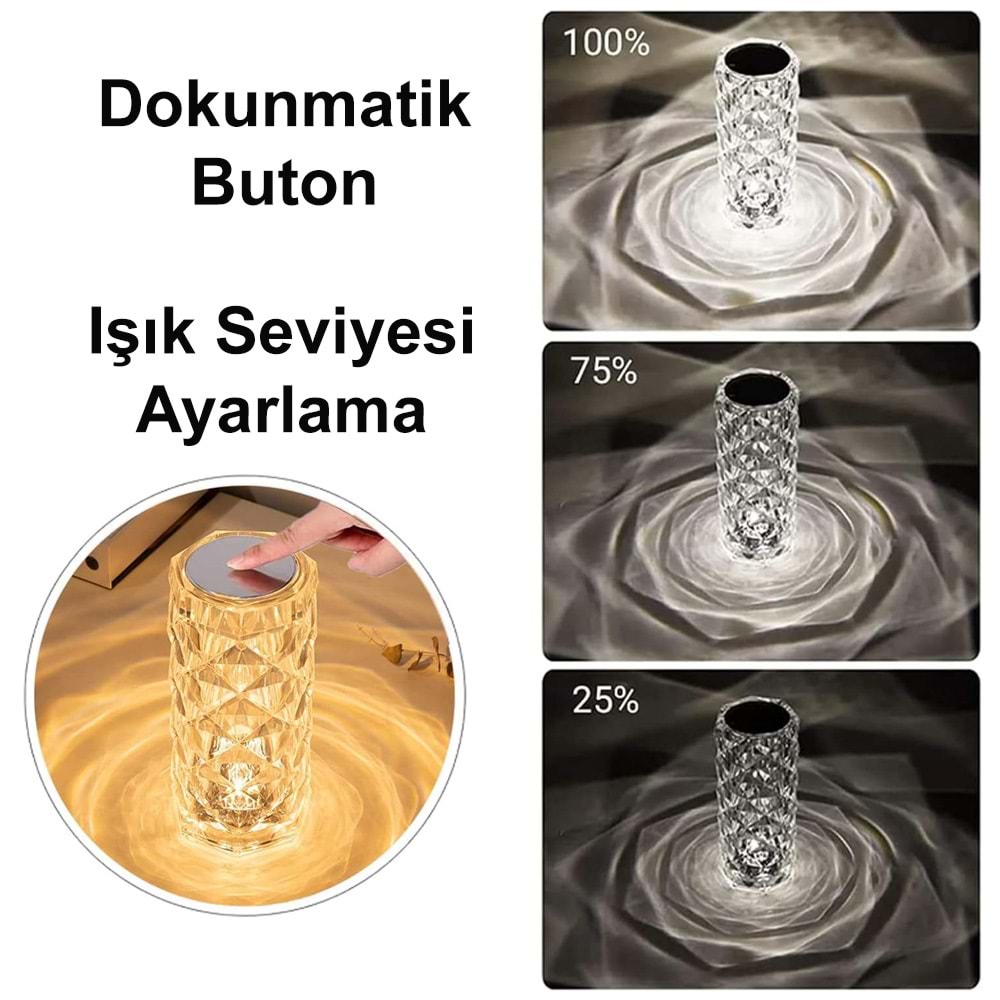 Greentech Dokunmatik 3 Renk USB Kablolu LED Masa Lambası GT-CL15