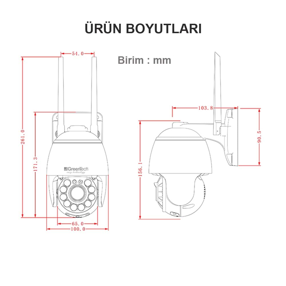 Greentech 4MP Dış Mekan Ip Kamera / GT-IP713 4MP