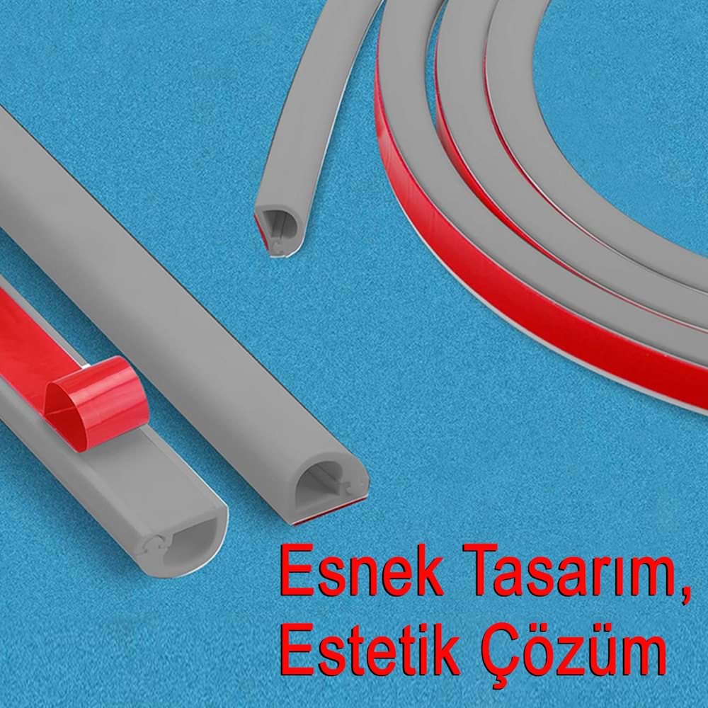 Greentech Esnek Kablo Kanalı Gri / GT-KK02