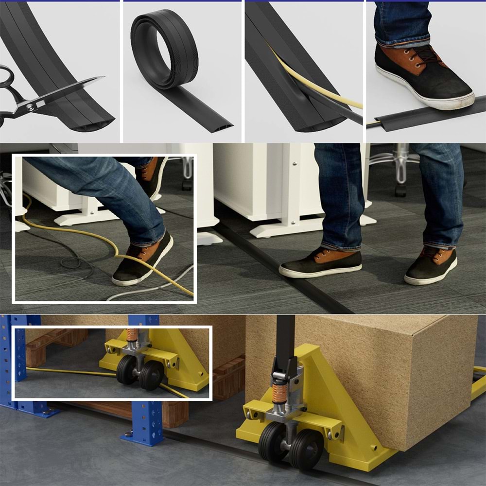 Greentech Esnek Kablo Kanalı Siyah / GT-KK06