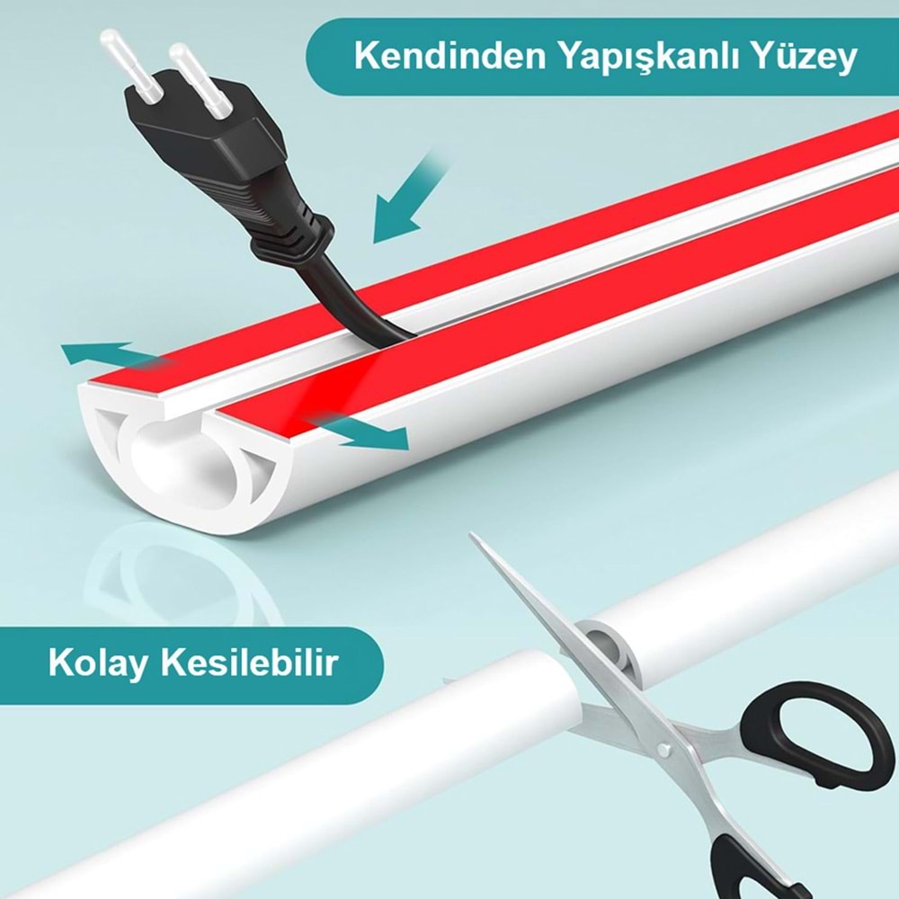 Greentech Esnek Kablo Kanalı KREM / GT-KK13