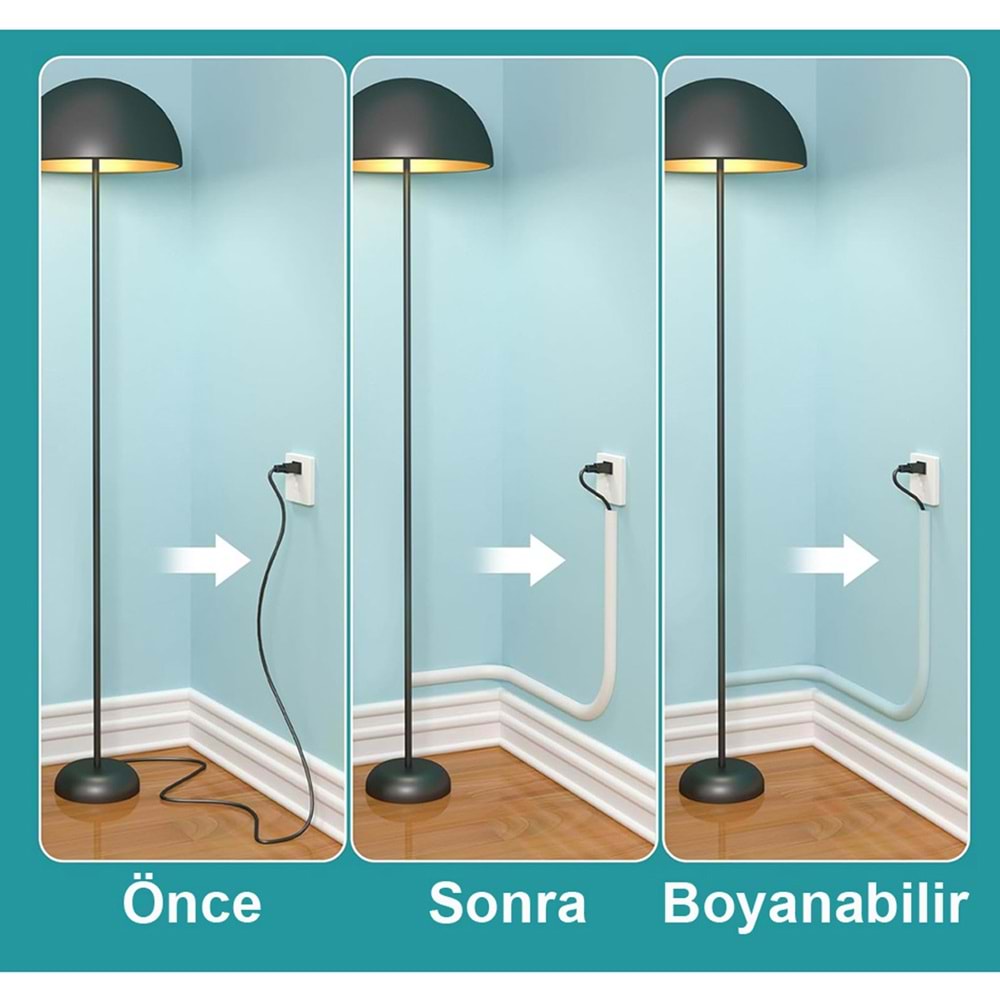 Greentech Esnek Kablo Kanalı KREM / GT-KK13