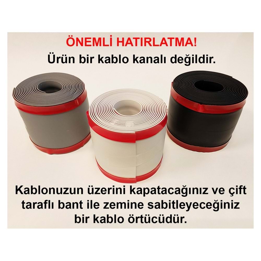 Greentech Esnek Kablo Kanalı, Kablo Koruyucu ve Düzenleyici (Kendinden Yapışkanlı) Siyah / GT-KK19
