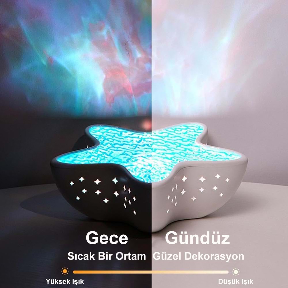 Greentech 7 Renk Şarjlı Deniz Yıldızı Projektör / GT-LP01