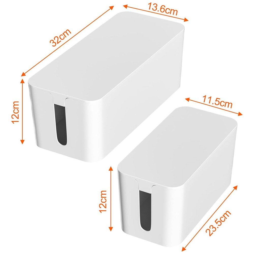 Greentech Kablo Düzenleme Kutusu (Beyaz Renk-Büyük Boy) GT-PK04