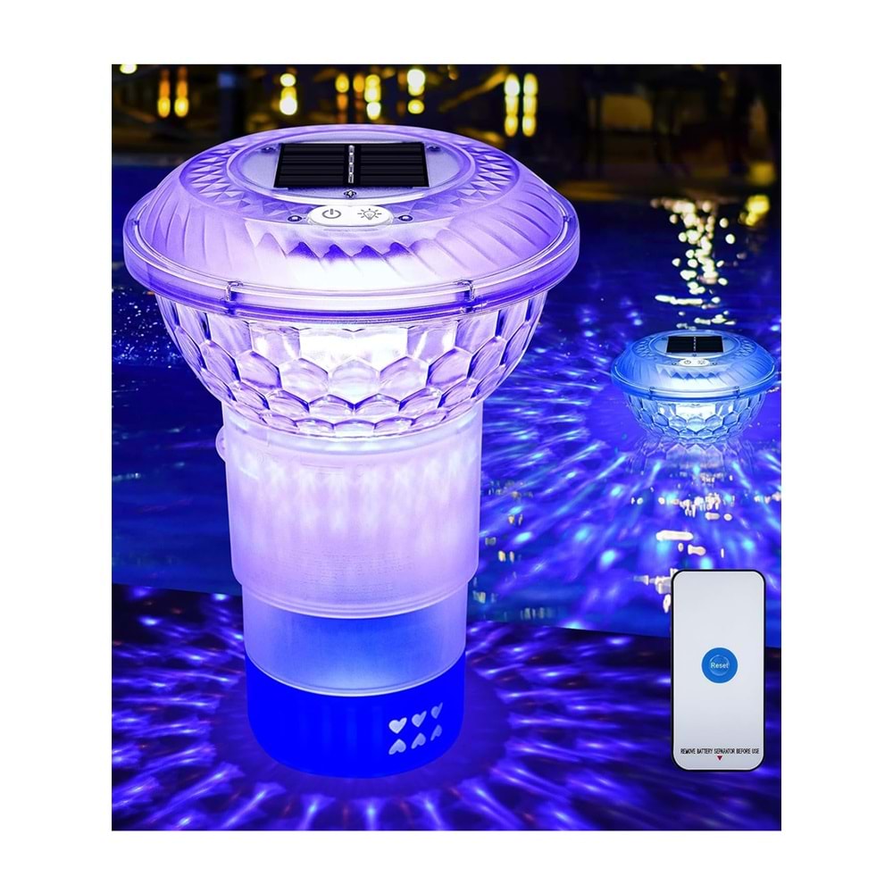 Greentech Güneş Enerjili, Klor Hazneli, Kumandalı Havuz LED Aydınlatma 1 Adet/GT-PL01