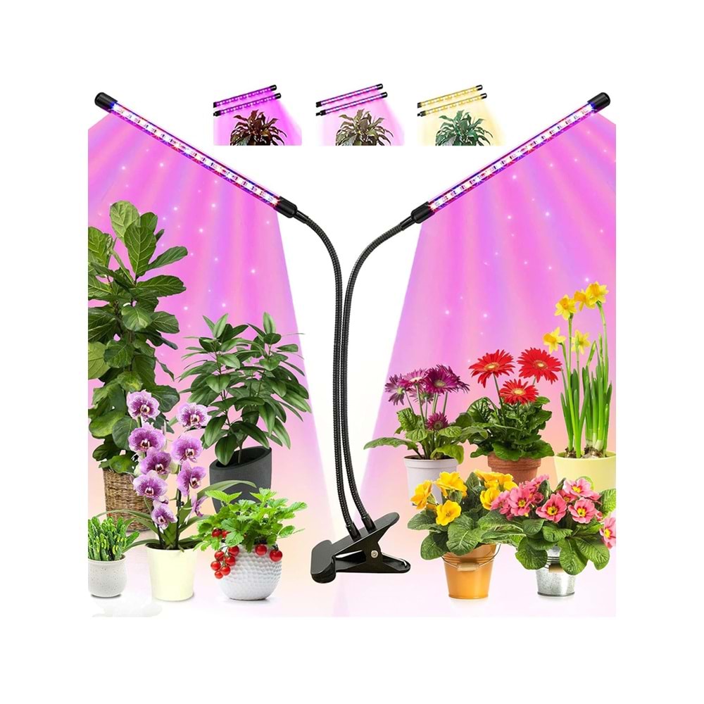 Greentech Bitki Büyütme Lambası Tam Spectrumlu 2 Başlı / GT-PL21