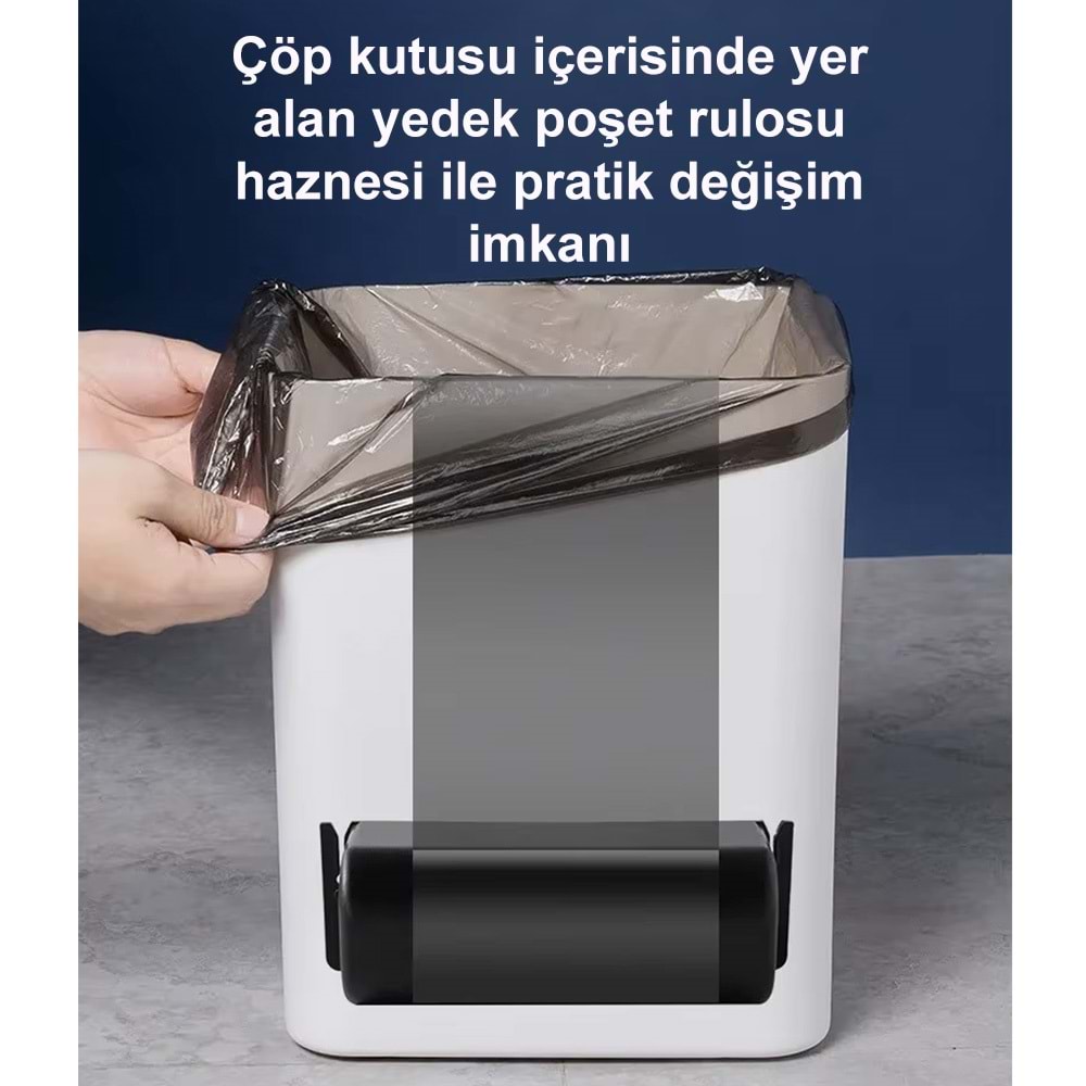 Greentech Sensörlü 16 Litre Çöp Kovası (Şarj Edilebilir Lityum Pilli) / GT-SC03