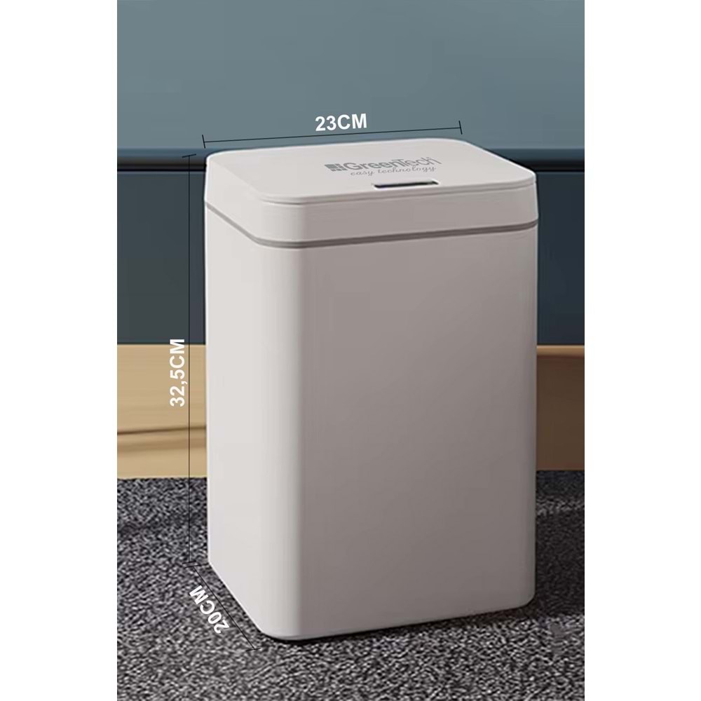 Greentech Sensörlü 16 Litre Çöp Kovası (Şarj Edilebilir Lityum Pilli) / GT-SC03