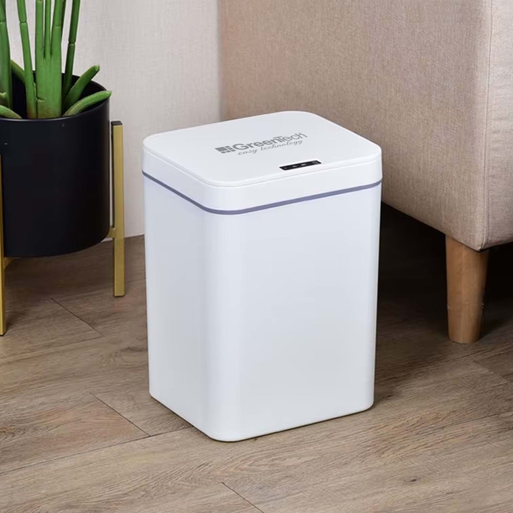 Greentech Sensörlü 16 Litre Çöp Kovası (Şarj Edilebilir Lityum Pilli) / GT-SC03