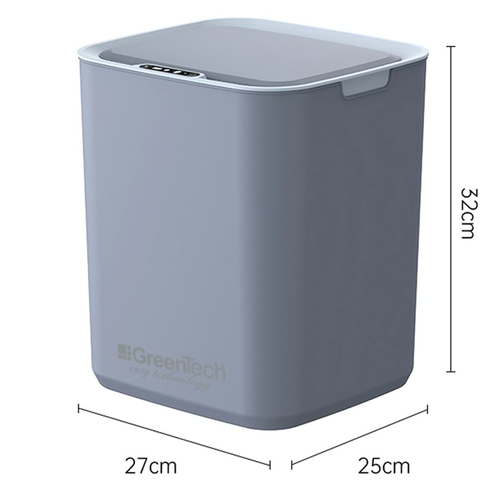Greentech Sensörlü 22 Litre Çöp Kovası (Şarj Edilebilir Lityum Pilli) / GT-SC05