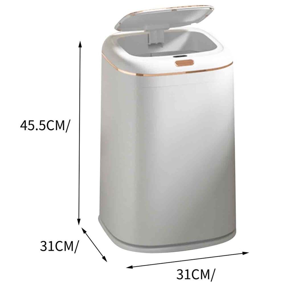 Greentech Sensörlü 40 Litre Çöp Kovası Şarj Edilebilir Lityum Pilli Beyaz / GT-SC21B