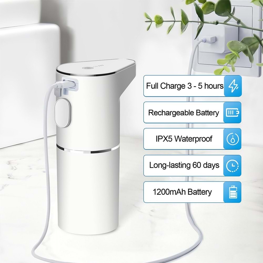 Greentech Sensörlü USB Şarjlı Köpük Sabunluk / GT-SD01