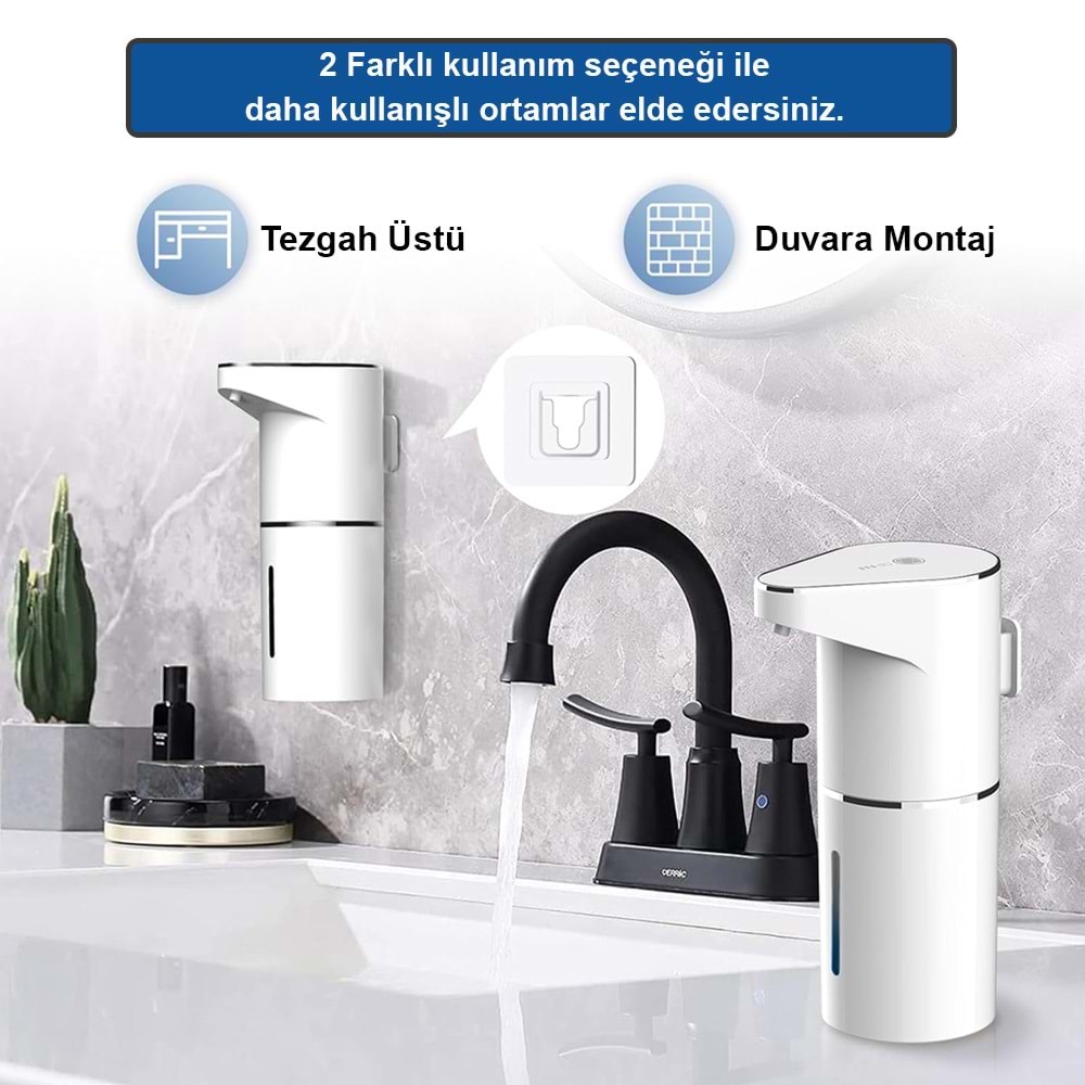 Greentech Sensörlü USB Şarjlı Köpük Sabunluk / GT-SD01