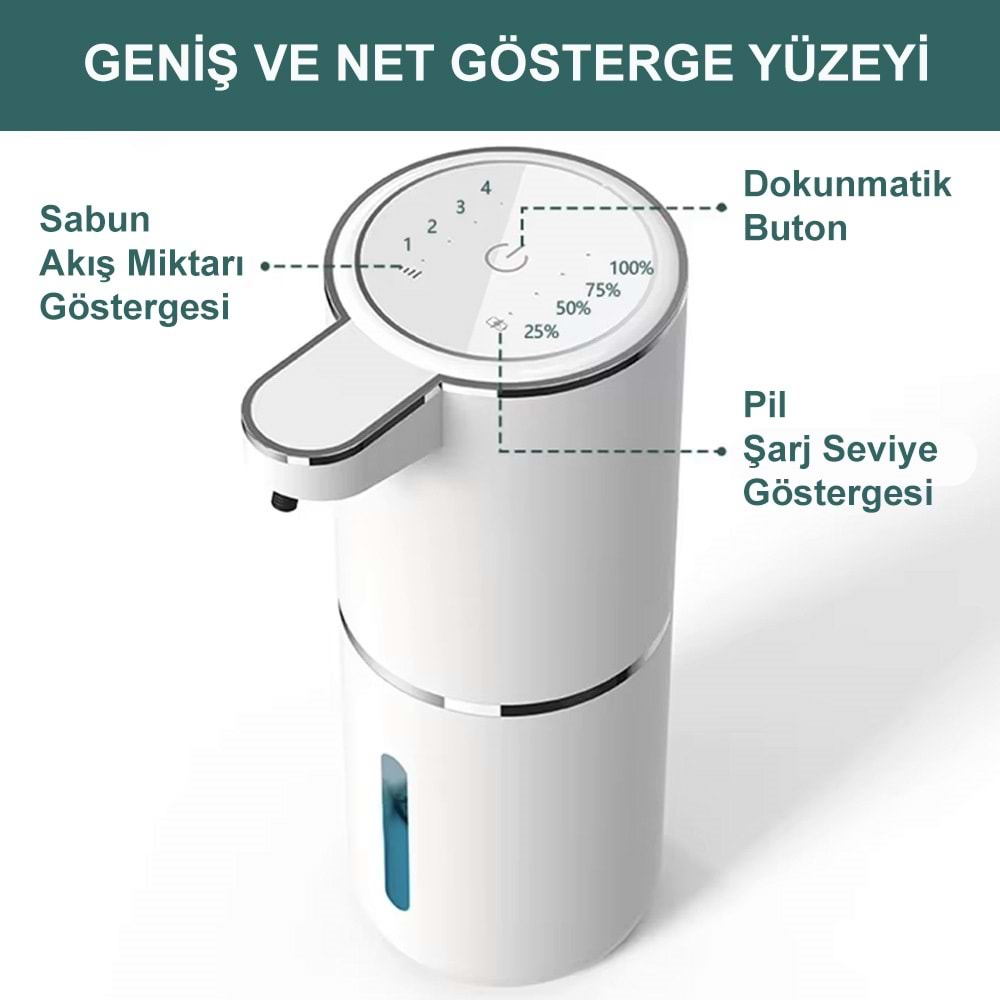 Greentech Sensörlü USB Şarjlı Köpük Sabunluk / GT-SD03