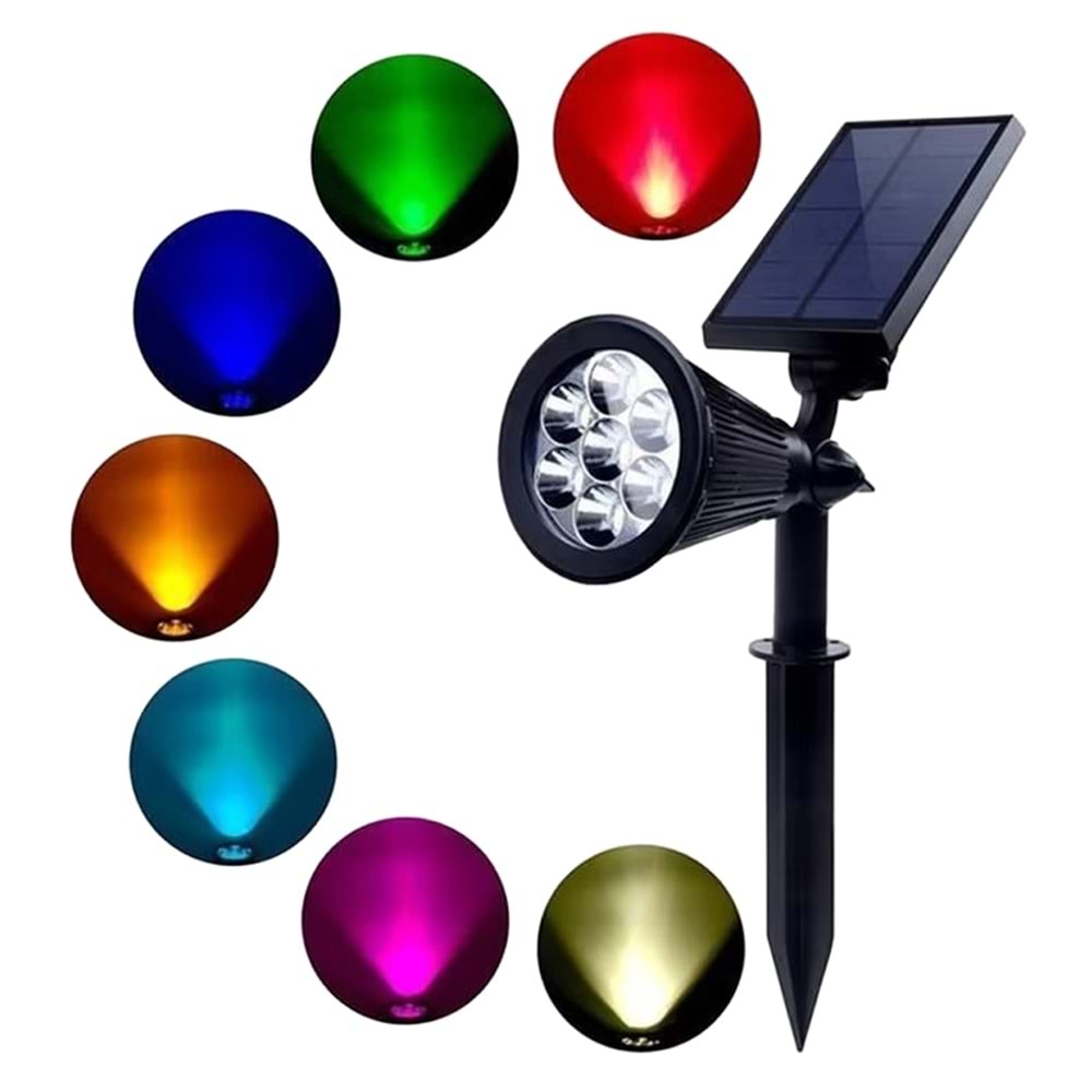 Greentech Güneş Enerjili Renk Değiştiren 7 Ledli Bahçe Işık / GT-SL04