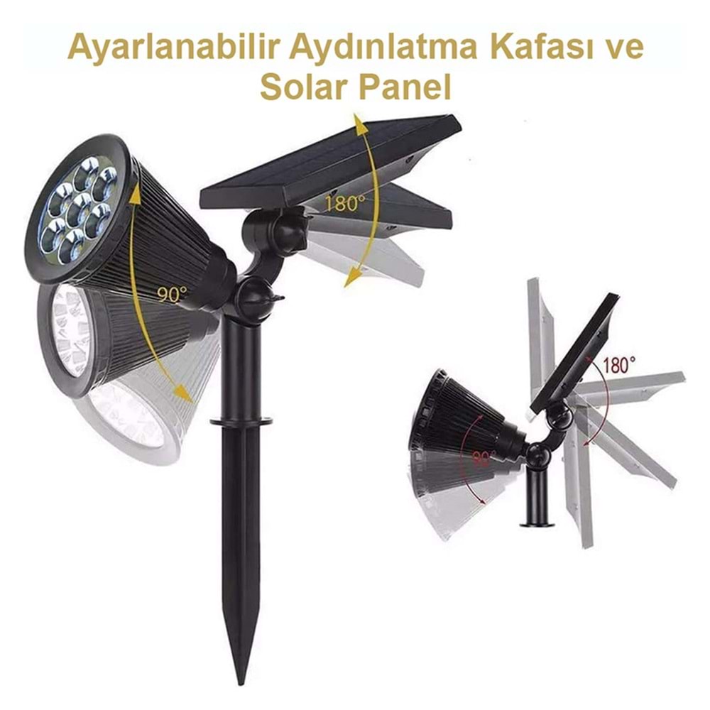 Greentech Güneş Enerjili Renk Değiştiren 7 Ledli Bahçe Işık / GT-SL04