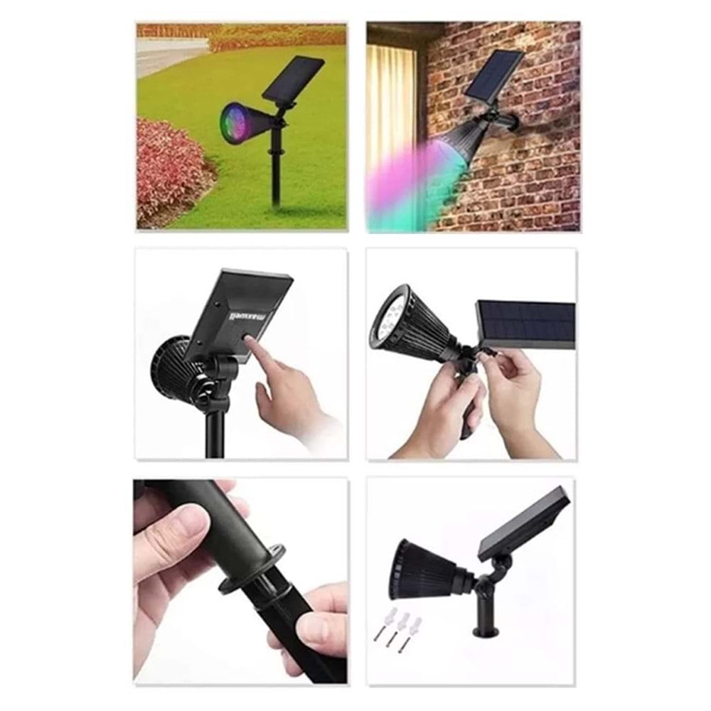 Greentech Güneş Enerjili Renk Değiştiren 7 Ledli Bahçe Işık / GT-SL04