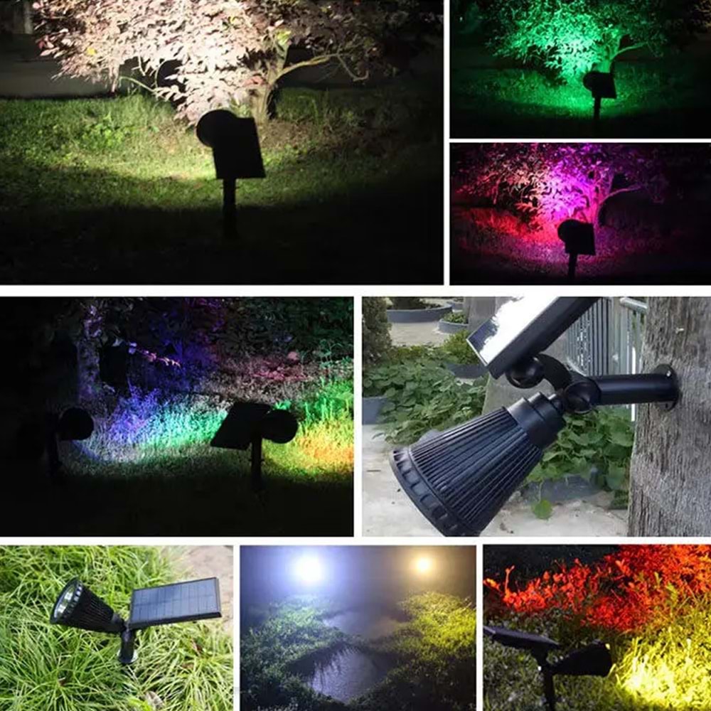 Greentech Güneş Enerjili Renk Değiştiren 7 Ledli Bahçe Işık / GT-SL04