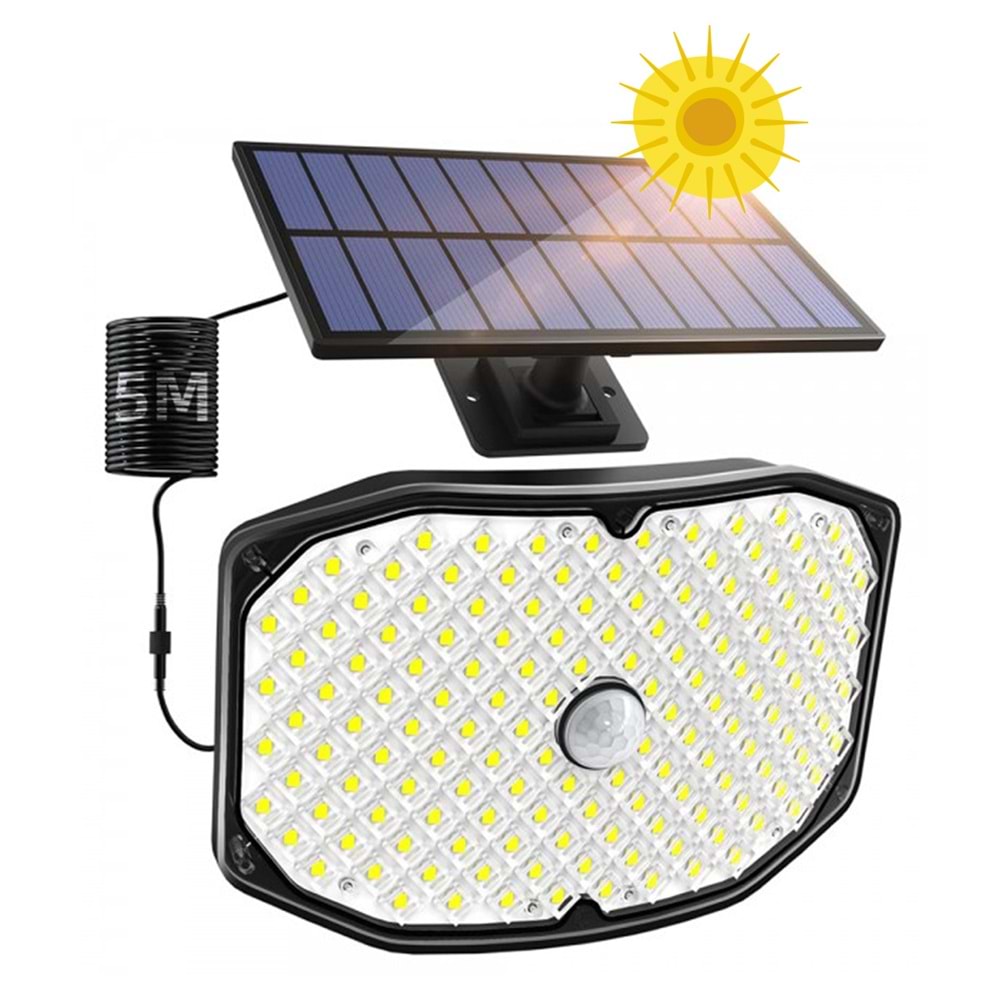 Greentech Güneş Enerjili Hareket Sensörlü, 146 Boncuk led Aydınlatma / GT-SL17
