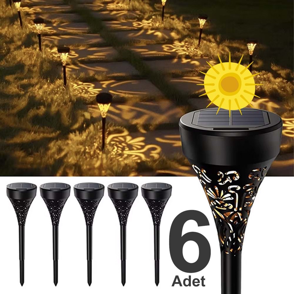 Greentech Güneş Enerjili Bahçe / Çim Aydınlatma 6 Adet / GT-SL17N