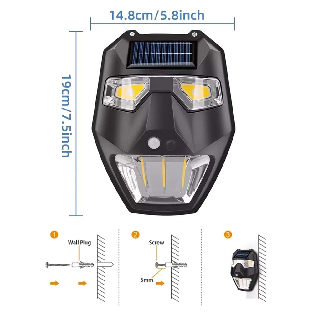 Greentech Güneş Enerjili - Yüz Görünümlü Led Aydınlatma / GT-SL19