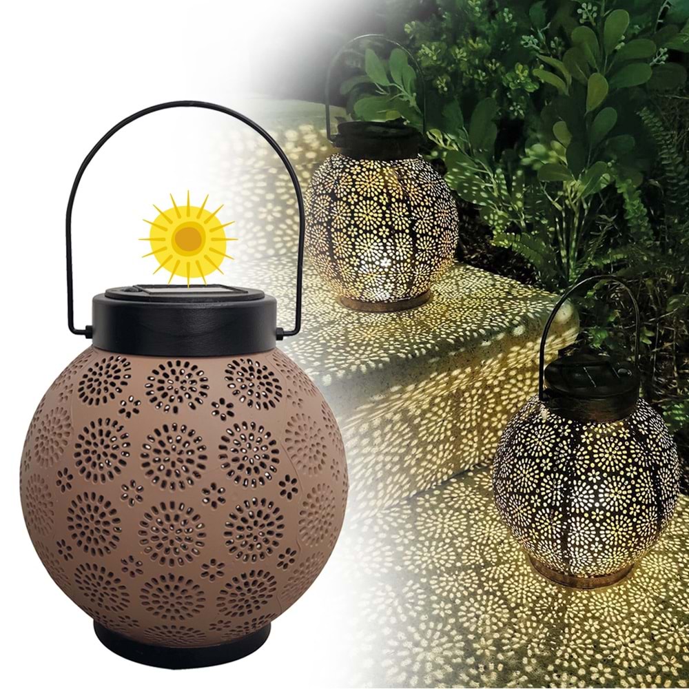 Greentech Güneş Enerjili Dekoratif Led Fener/Askılı Bahçe Feneri/Bahçe Dekorasyon Feneri/ GT-SL25/R
