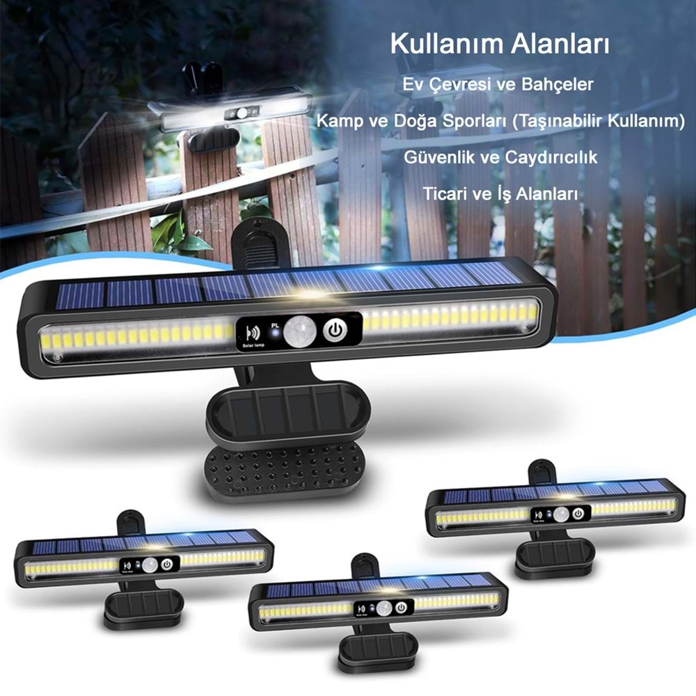 Greentech Güneş Enerjili Hareket Sensörlü Mandallı LED Aydınlatma / GT-SL29