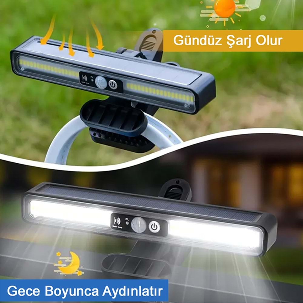 Greentech Güneş Enerjili Hareket Sensörlü Mandallı LED Aydınlatma / GT-SL29