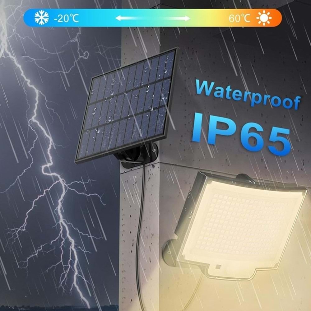 Greentech Güneş Enerjili, Hareket Sensörlü, 228 Boncuk LED Aydınlatma / GT-SL33