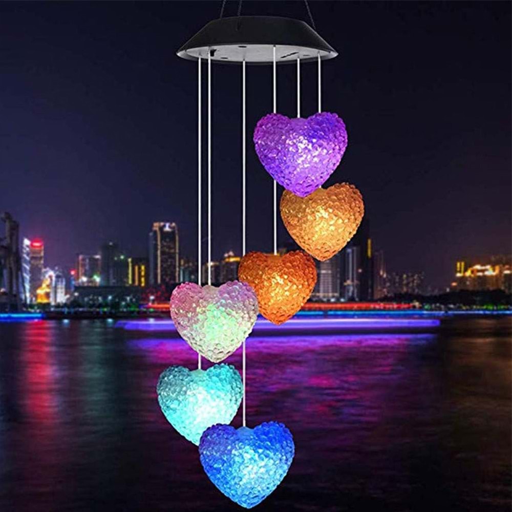 Greentech Güneş Enerjili Renk Geçişli Kristal Kalp Aydınlatma / GT-SL40