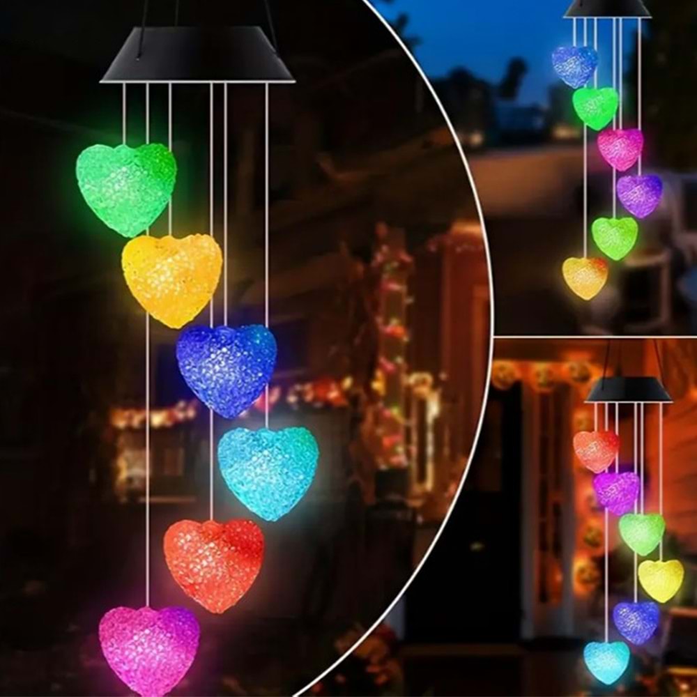 Greentech Güneş Enerjili Renk Geçişli Kristal Kalp Aydınlatma / GT-SL40