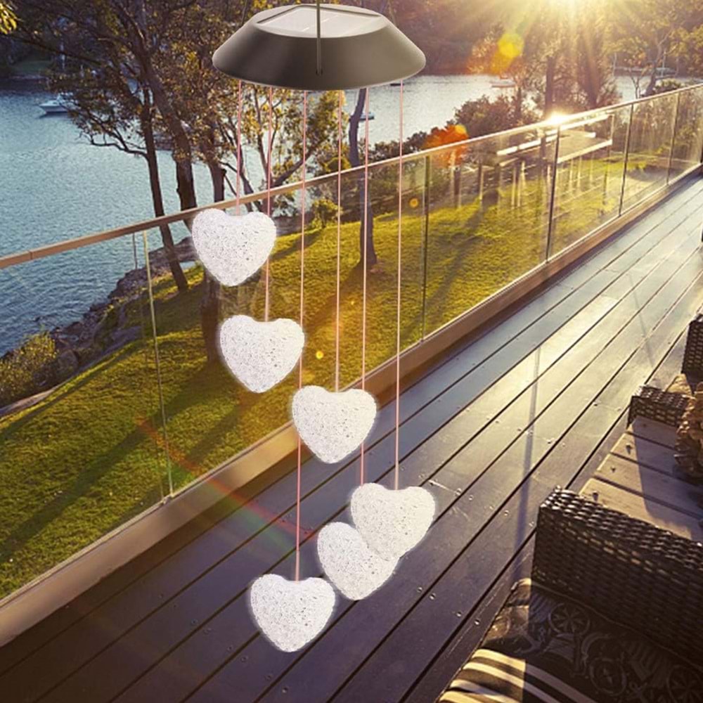 Greentech Güneş Enerjili Renk Geçişli Kristal Kalp Aydınlatma / GT-SL40