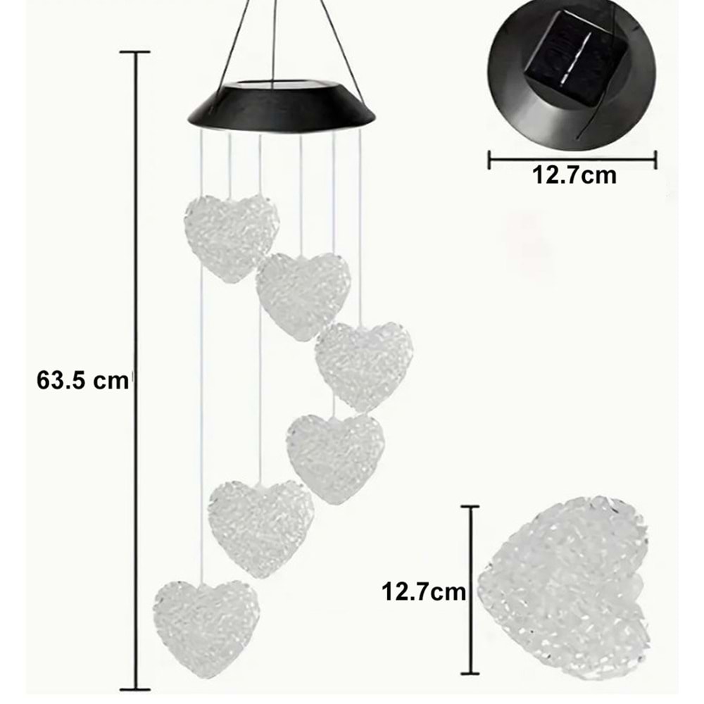 Greentech Güneş Enerjili Renk Geçişli Kristal Kalp Aydınlatma / GT-SL40