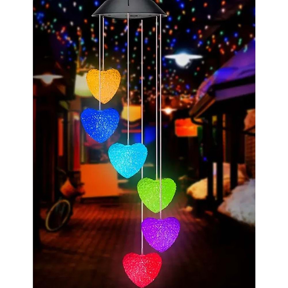 Greentech Güneş Enerjili Renk Geçişli Kristal Kalp Aydınlatma / GT-SL40