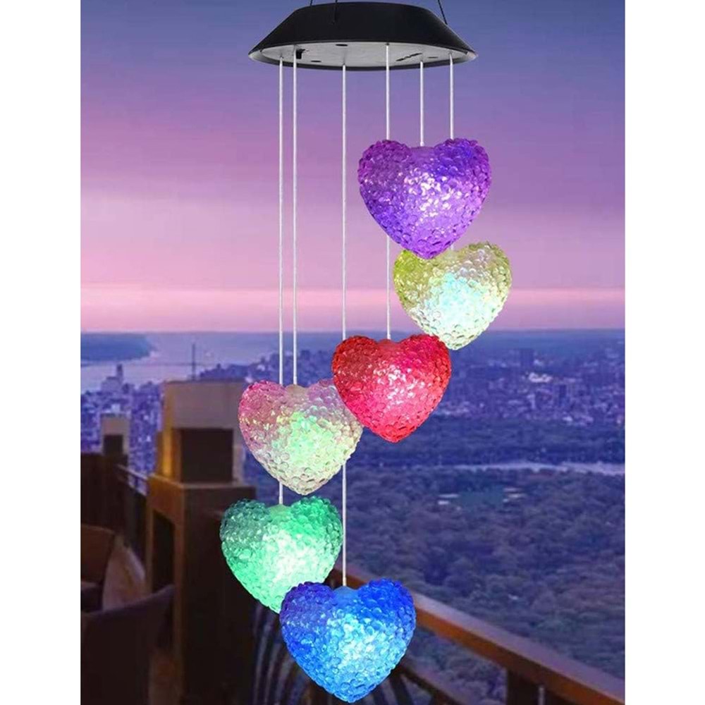 Greentech Güneş Enerjili Renk Geçişli Kristal Kalp Aydınlatma / GT-SL40