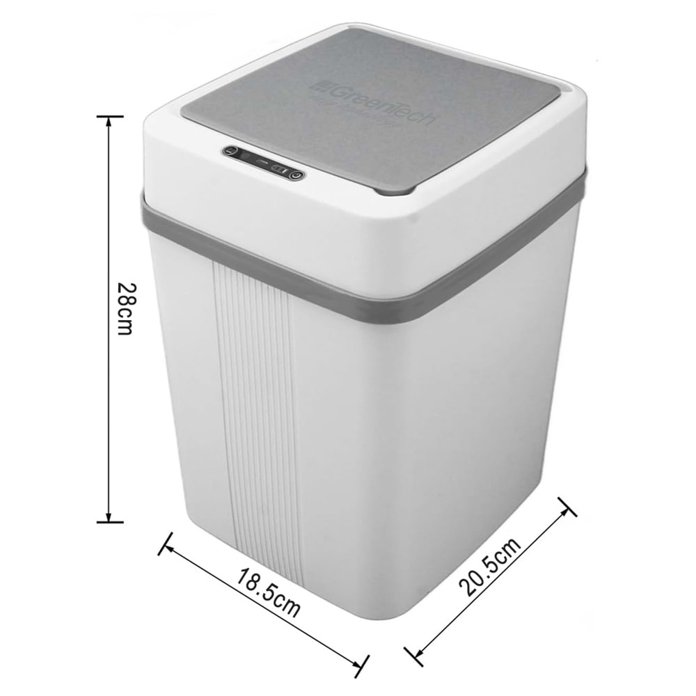 Greentech Sensörlü 12 Litre Çöp Kovası (KABLOLU) / GT-SC01 TEŞHİR BEYAZ