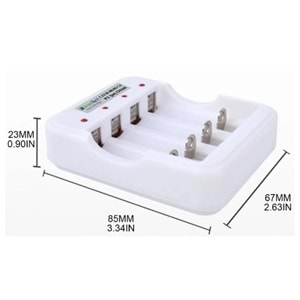 Greentech Pil Şarj Cihazı (Dört Yuvalı) - 1.2V Ni-Mh / Ni-Cd AA / AAA / GT-BC04