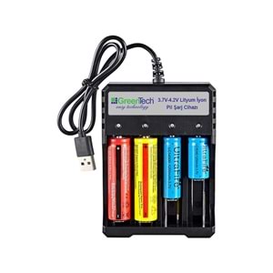 Greentech 3.7 – 4.2 Lityum İyon Pil Şarj Cihazı (Dört Yuvalı) / GT-BC05