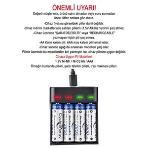 Greentech Pil Şarj Cihazı (Dört Yuvalı) - 1.2V Ni-Mh / Ni-Cd Aa / Aaa / GT-BC07