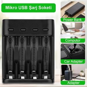 Greentech Pil Şarj Cihazı (Dört Yuvalı) - 1.2V Ni-Mh / Ni-Cd Aa / Aaa / GT-BC07